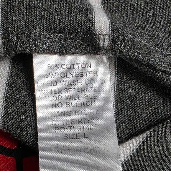 Umgee Gray White Stripe Lace-Up Back Long Sleeve Top L - Picture 9 of 10